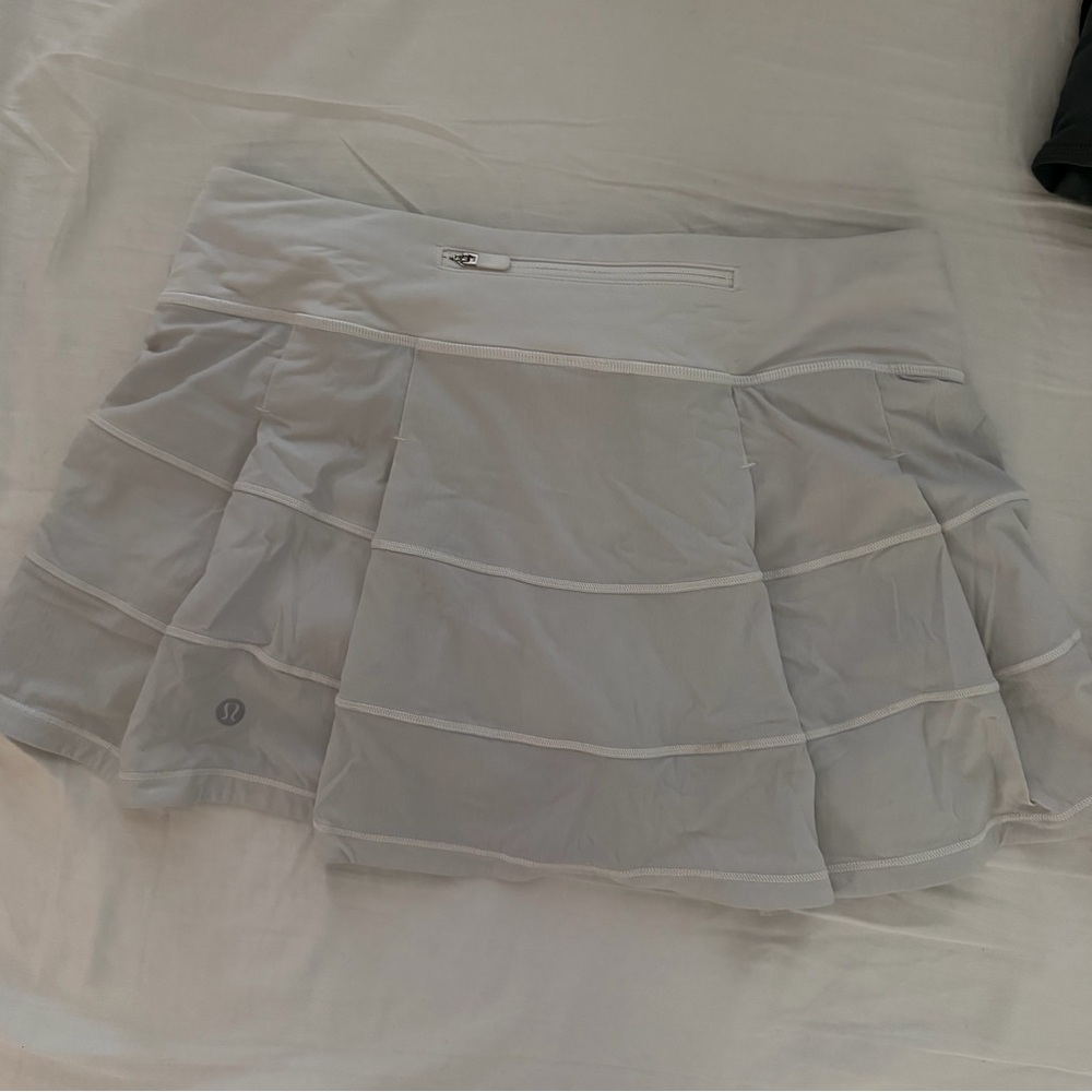 White Lululemon Pace Rival Mid-Rise Skirt